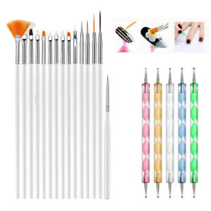 20PCS/Set Nail Art Design Dotting Painting Drawing Polish Brush Pen Tools UV Gel
