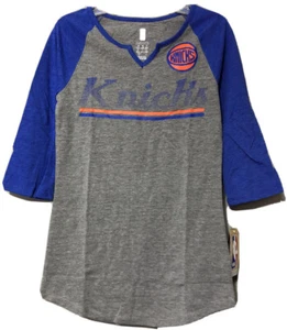NBA Juniors Gray Blue New York Knicks 3/4 Sleeve Lightweight Top Size Small 3/5 - Picture 1 of 8