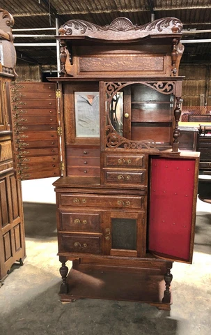 RANSOM & RANDOLPH OAK DENTAL CABINET, COUNTRY STORE, JEWELRY/COLLECTORS CABINET Cover