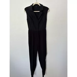 Ted Baker Black Sleeveless Button Down Ankle Zipper Jumpsuit Size 2 (US 6) - Picture 1 of 10