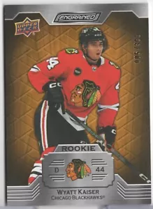 2023-24 UD Engrained Wyatt Kaiser RC #110 Blackhawks Oak SN# /399 - Picture 1 of 1