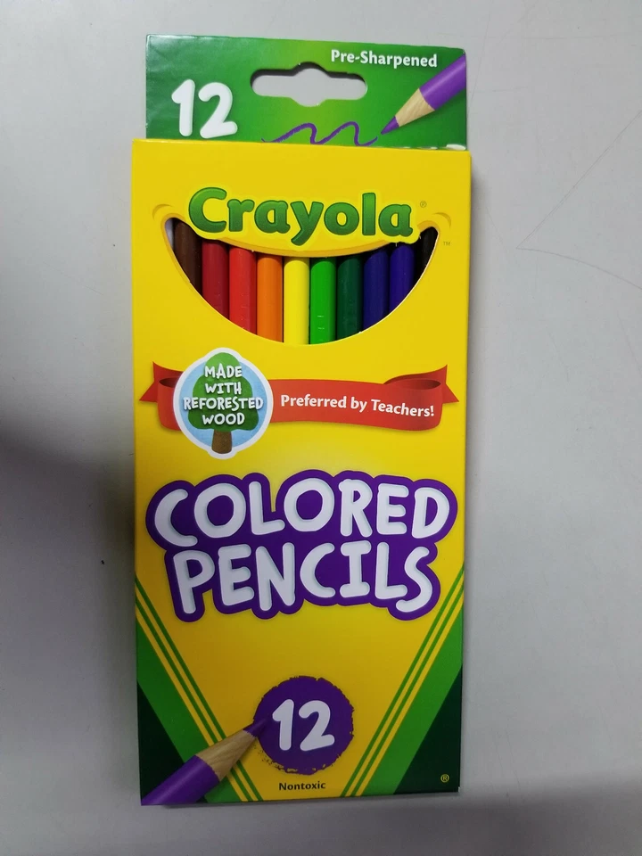 Bundle of 3 packs of 12 long colored pencils Crayola 68-4012   NEW - Image 1 of 1