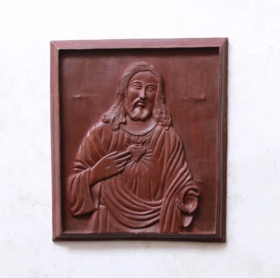 Antigua estatua de Jesús vintage cristiana decoración del hogar iglesia altar arte colgante de pared Foto 1 de 4