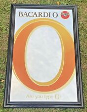 Bacardi Rum Type O Orange Bar Mirror Sign Bat Emblem 31” X 21” Man Cave Decor