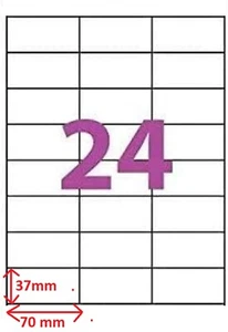 480 étiquettes 70 x 37 mm autocollante - 20 feuilles A4 - compatible LA POSTE - Photo 1/1