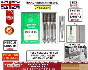 JUKI,PFAFF&ADLER WALKING/FOOT SYSTEM:134-35 CL S=140/22 INDUSTRAL MACHINE NEEDLE - Picture 1 of 6