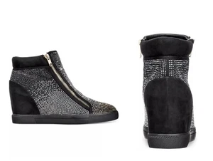 INC INTERNATIONAL CONCEPTS Women's Dollie Wedge Sneakers Black Multi US 6 M - Picture 1 of 4