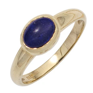 JOBO Damen Ring 585 Gold Gelbgold 1 Lapislazuli blau Goldring RW: 52 - Bild 1 von 1