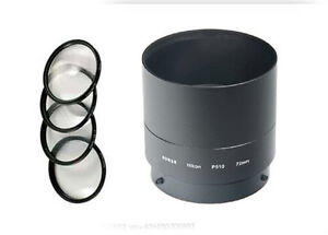 Kit de 4 filtres objectif MACRO CLOSE UP + tube pour appareil photo Nikon CoolPix P520, P510