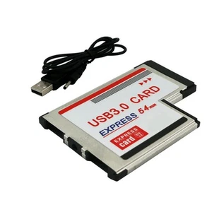 Express Card 54 mm zu USB 3.0 X 2 Port Expresscard PCI-E zu USB Adapter Kon4439 - Bild 1 von 7