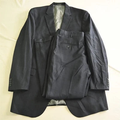 Austin Reed 48XL 38x29 Azul Ventana 100% Lana Hombres Chaqueta Pantalones Traje Foto 1 de 4