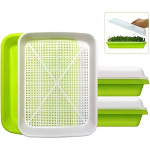 2-Pack Seed Sprouter Tray BPA Free PP Soil-Free Large Capacity Wheatgrass Grower - Picture 1 of 6