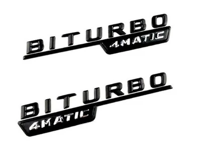 2x Mercedes Negro Biturbo 4matic Insignia Lateral para Mercedes C43 E43 GLC43 GLE43 Foto 1 de 4