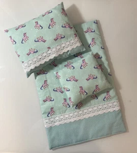 NEU Limitiert Puppenbettwäsche Puppendecke Puppenwagen Bettwäsche Decke Kissen - Bild 1 von 2
