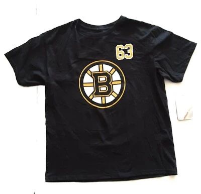 Camiseta negra manga corta NHL Boston Bruins 63 Marchand para niños talla L (14-16) Foto 1 de 4
