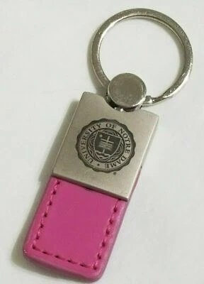 UNIVERSITY OF NOTRE DAME Key Chain Pink and Silver Tone Stitched 3.5" -L - Image 1 of 4