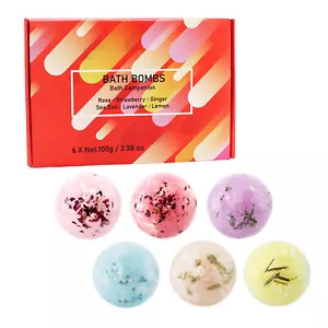 6Pcs Bath Bombs Gift Set for Bubble Spa Bath Relax Birthday Valentines Day Gifts - Picture 1 of 11