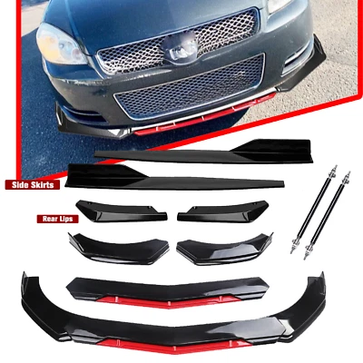 For Chevrolet Impala 2020-200 Front Rear Bumper Lip Spoiler Splitter Gloss Black Foto 1 de 4