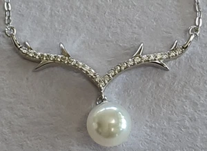6.5mm Akoya Cultured Pearl solid Sterling Silver 925 Necklace 40 to 45cm - Picture 1 of 3