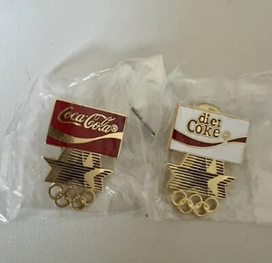 1984 Coca-Cola Los Angeles Olympics Pin Coke & Diet Coke Rings #BB-6 - Picture 1 of 2