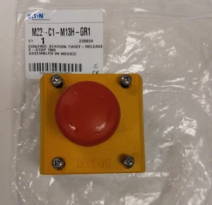 New. Eaton M22C1M13HGR1 Red Push Button Emergency Control Station Twist Release - Picture 1 of 4