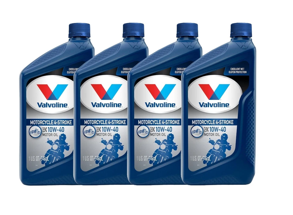 Valvoline 4 Quarts 4-Stroke Motorcycle Full Synthetic 10W-40 Motor Oil 4 x 1qt - Image 1 of 1