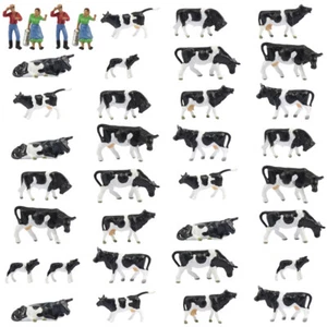 36 piezas figuras de pastor modelo a escala 1:87 vacas blancas negras criadas animales de granja animales de granja a escala 1:87 - Imagen 1 de 6