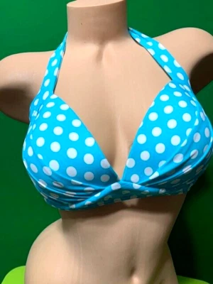Venus Nuevo Top Bikini Azul y Blanco - D - Ajustable - Acolchado, Corbatas Alrededor Cuello Foto 1 de 4