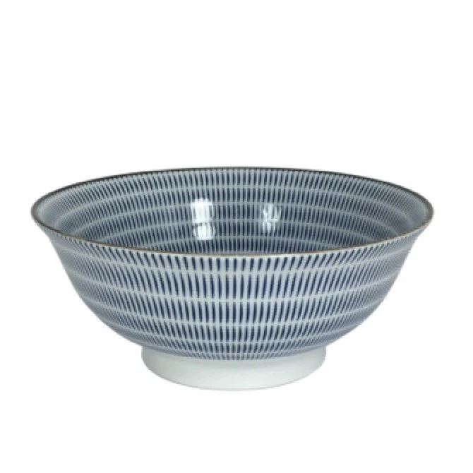 Japanese 8"D Ramen Rice Soup Noodle Udon Bowl Blue Sendan Tokusa, Made in Japan