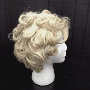 Blonde Curly Retro Wig Vintage La Contessa Mid Short Messy Bangs Costume Cosplay - Picture 1 of 15