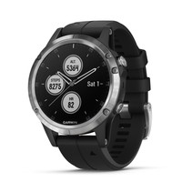 Garmin fenix 5 Plus 47mm Glass Multisport GPS Watch Silver/Black Band