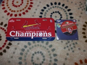 St. Louis Cardinals License Plate & Magnet lot new vintage MLB 2011 World Champs - Picture 1 of 6