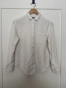 J Crew Garcon Classic Fit Shirt In Gauze Womens Sz 2 White Cotton Linen - Picture 1 of 13
