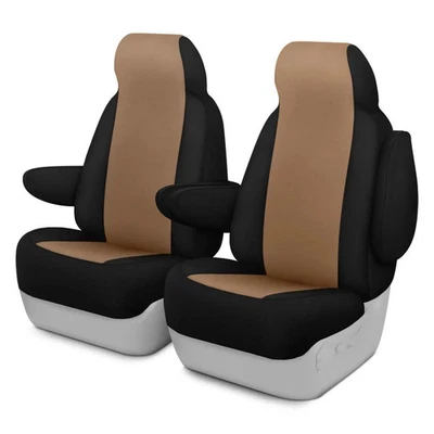 For Lincoln MKX 07-10 Neosupreme 1st Row Tan w Black Custom Seat Covers Foto 1 de 2