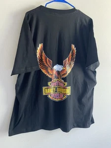 Harley Davidson Proud Eagle Graphic Screen Print Black T-Shirt XXL Peru Nazca - Picture 1 of 3