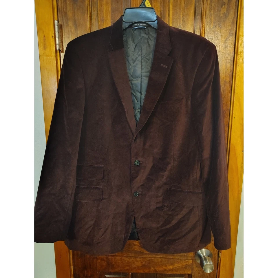 Chaqueta blazer Tommy Hilfiger de terciopelo borgoña para hombre Foto 1 de 4