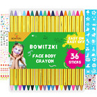 Face Paint Crayons for Kids 36 Jumbo Body Painting Marker Sticks Makeup Crayon K
