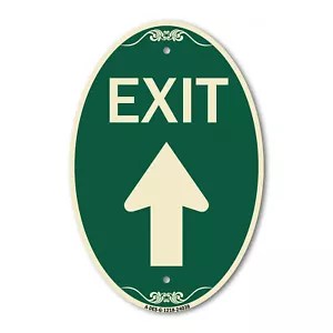 Designer Sign Exit Sign Exit with Up Arrow 12" x 18" Metal Sign - Picture 1 of 4