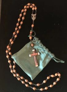 Vintage Italienischer Roma Rom Italien Holzperlen Römisch Katholisch Rosenkranz - Bild 1 von 9