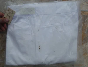 USA Made LANDAU Men's White Work Uniform 34x34 Dress Pants W34 I34 - Picture 1 of 4