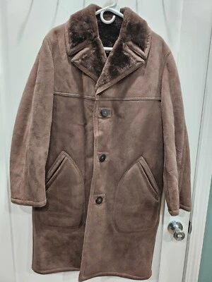 Abrigo de piel de oveja vintage Neiman Marcus Jerrold ébano/MDNT Foto 1 de 4