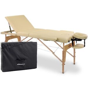 Bianca Massageliege Mobile Massagetisch Tragebares Massagebett Höhenverstellbar