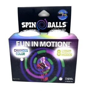 New Spinballs Glow 2 LED Poi Balls Glow-handles, cords, Screwdriver & Sticker - Picture 1 of 7