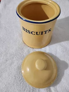 VINTAGE 1997 PREMIER HOUSEWARES YELLOW BISCUITS CERAMIC STORAGE JAR - Picture 1 of 6