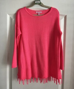 Lilly Pulitzer Girl's Mini Ramona Sweater Coral Medium M 6-7 - Picture 1 of 8