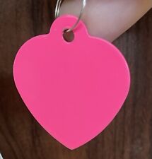 Pink Heart Aluminum Pet ID Tags Personalized Front and Back