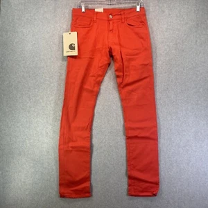 Carhartt Rebel Pants Mens 29x32 Orange Super Slim Jeans Stretch WIP Skinny Twill - Picture 1 of 14