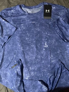 UNDER ARMOUR RUSH VANISH ENERGY #561 PURPLE PRINT SHIRT SIZE L MEN NWT $50.00 - Picture 1 of 4