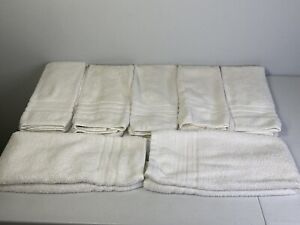HOTEL COLLECTION Ivory Hand Towels. Lot of 7. Used. Good Condition.