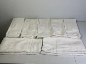 HOTEL COLLECTION Ivory Hand Towels. Lot of 7. Used. Good Condition. - Picture 1 of 11